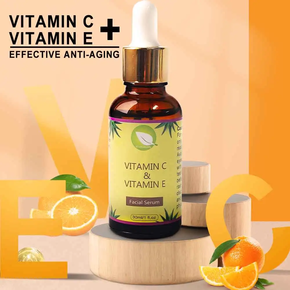 Best Selling Vitamin C Anti-Acne Whitening Skin Serum Vitamin E Anti-Aging Smooth Firming Skin Serum Anti Dark Spot Facial Serum