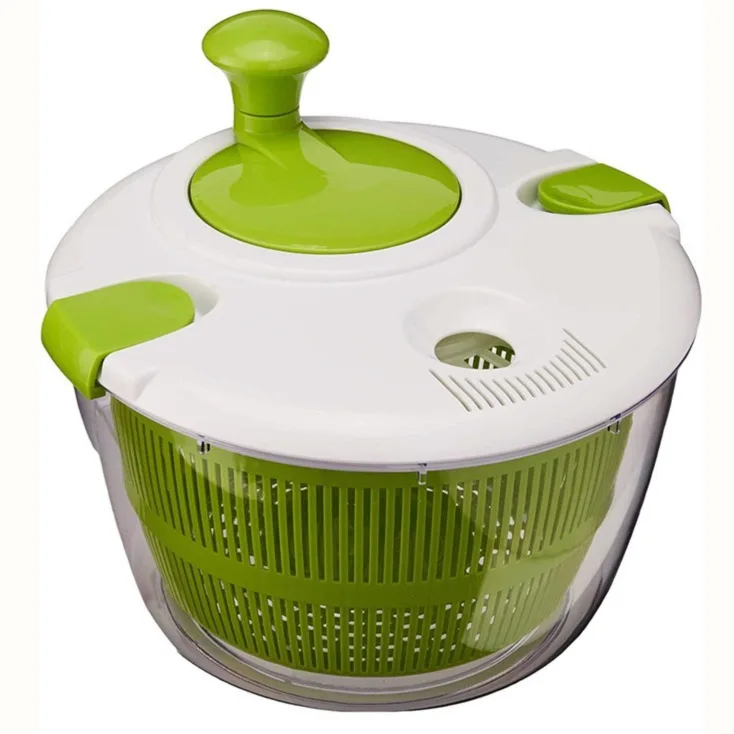 Salad Spinner Manual Lettuce Dryer Vegetable Washer Strainer Drainer Kitchen Accessories Plastic Customized Logo Sustainable