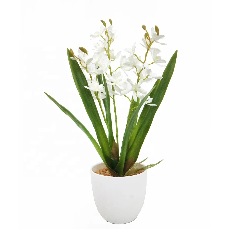 High quality 45cm high simulation orchid flowers plant with pot