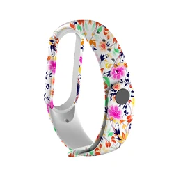 Wrist Strap Colorful Sport Printed Silicone For Mi Band 5 Band Replacement Wristband For Xiaomi Mi Band 5