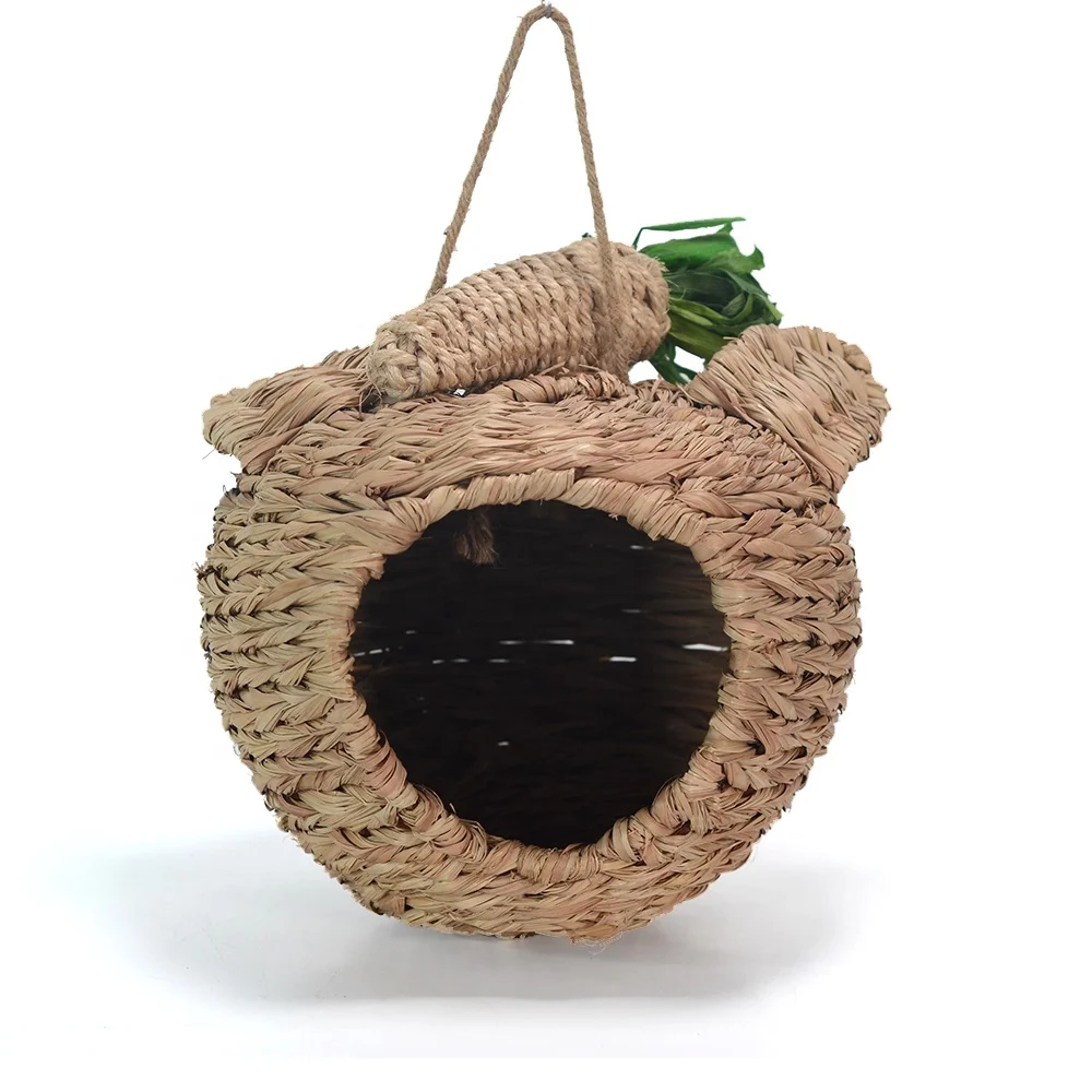 The New Chinchilla Guinea Pig Rabbit House of Chewing Grass Nature Reed Nest Handmade