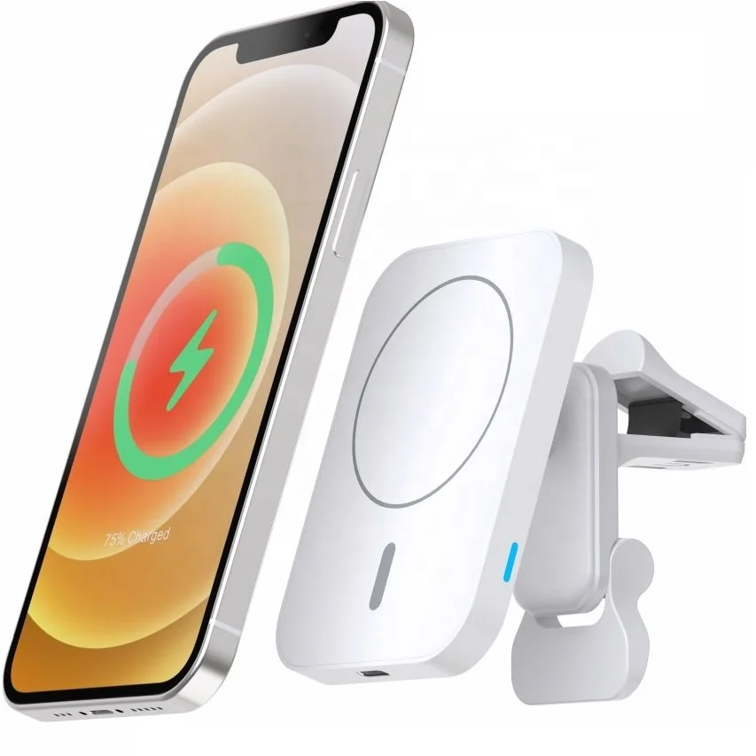 OEM портативный USB Type C PD Быстрая зарядка быстрое крепление док-станция автоматический умный держатель мобильного телефона Магнитный Qi 15 Вт автомобильное беспроводное зарядное
