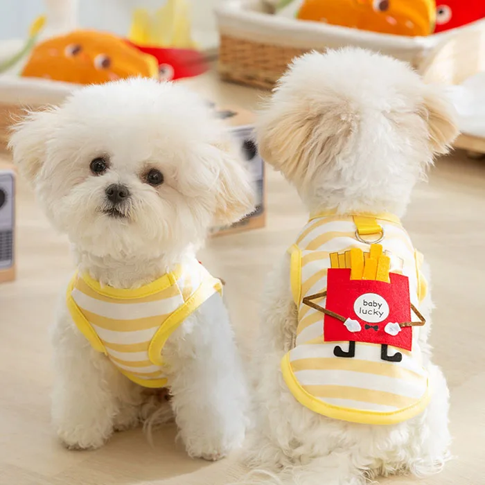 Summer  Chips Print Lovable  Pet Dog Spring Summer Cool Vest Thin Clothes