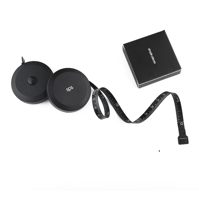 Custom Printed  1.5M 60Inch Mini Square Rectangle Genuine Black Case Retractable Tape Measure Promotional