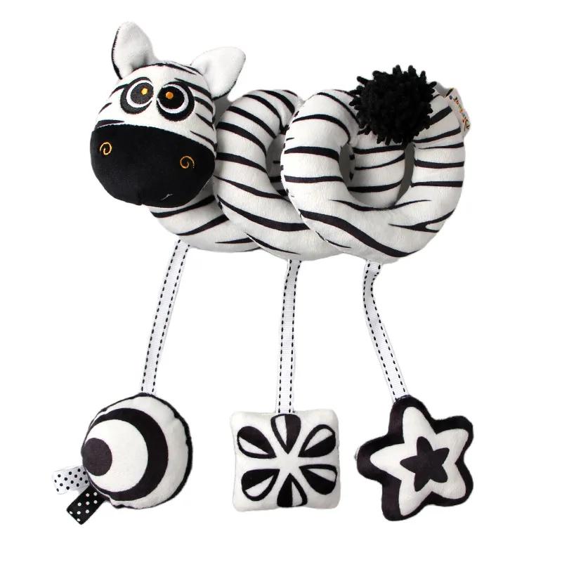 Wholesale Popular baby crib wrap toys with bells black and white bee crib wrap baby toy baby toy wrap string