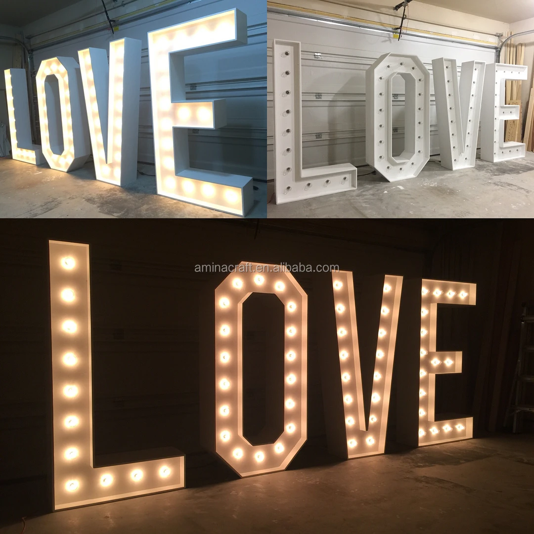Amina Craft Alphabet 4ft Marquee Letters Love Letter LED Lights