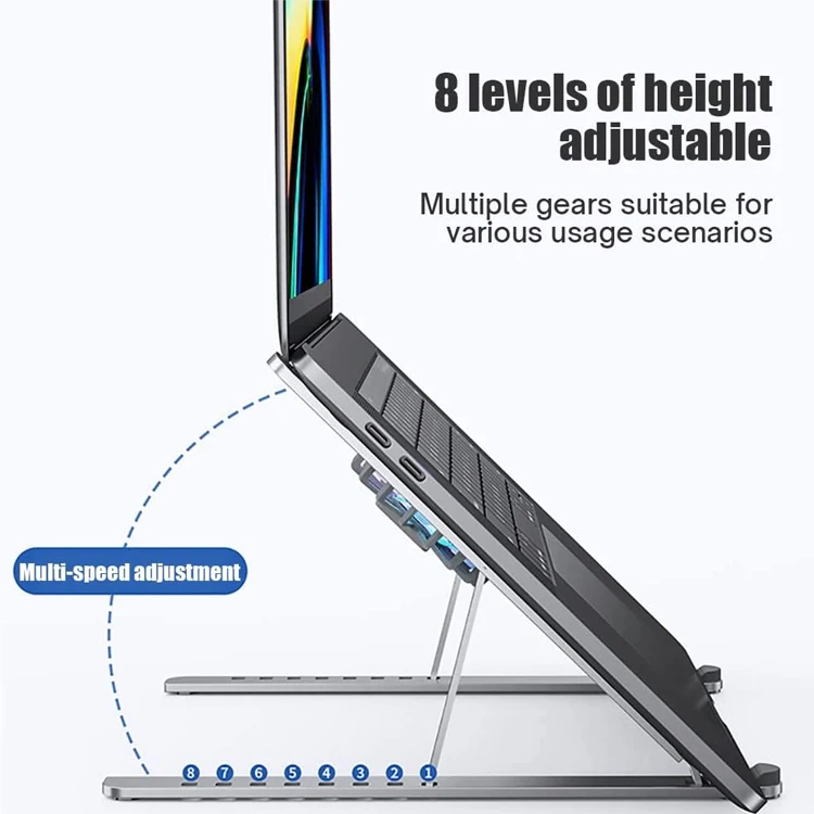 Съемный USB охлаждающий вентилятор компьютерная подставка Складная прочная регулируемая алюминиевая подставка для ноутбука с охлаждающим вентилятором
