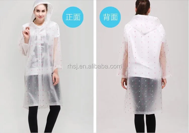 Reusable and economic PEVA raincoat with many colors are on sale
