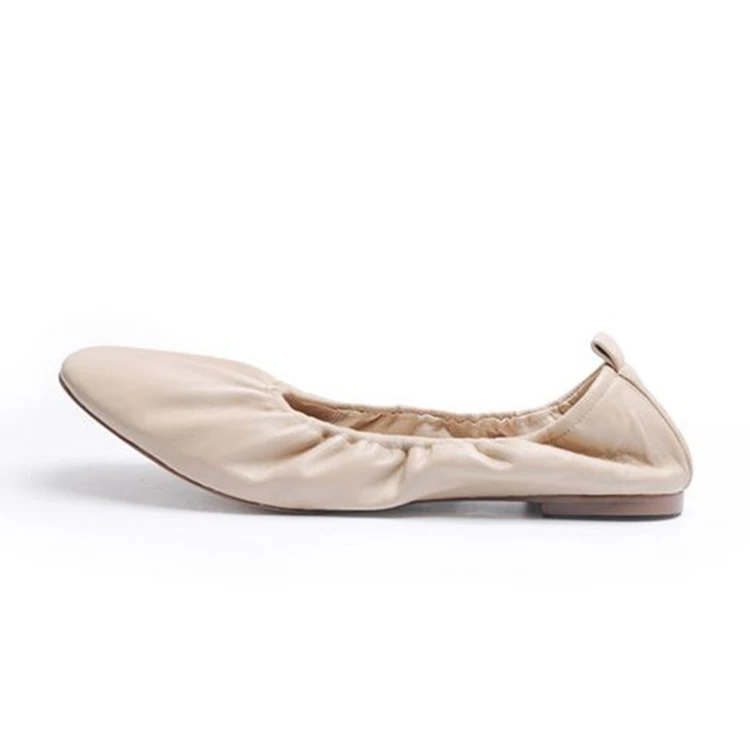 
Fashion Casual Shoes Rubber Sole Egg Roll Women Flat Ladies Roll Up Shoes 