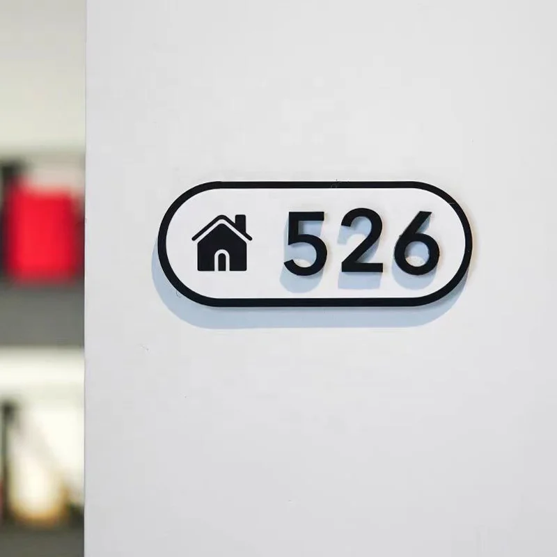 Customized No MOQ Hotel Room Number Street Name Address Plaques Plate House Number Board Door Number Plates