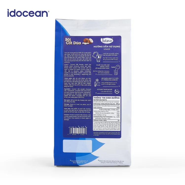 Pure Organic Coconut Milk Powder Fast Delivery from Vietnam FSSC 22000 Certified Creamy Texture for Cake and Dried Food