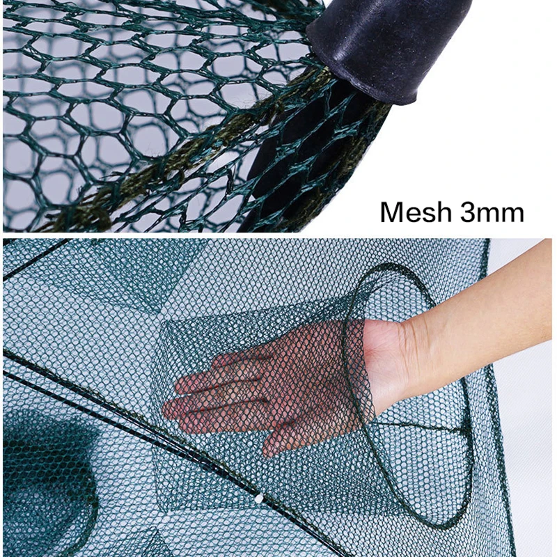 Portable Folding Fishing Net Multi Holes Umbrella Type Automatic Small Fish Trap Cage