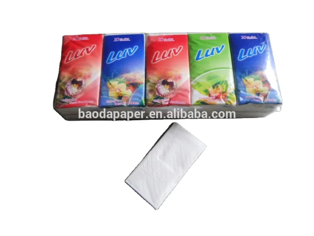 100% raw wood pulp hot sale and Ultra soft  Handkerchief Tissue 3 ply 4 ply mini pocket tissue in Canada 2020