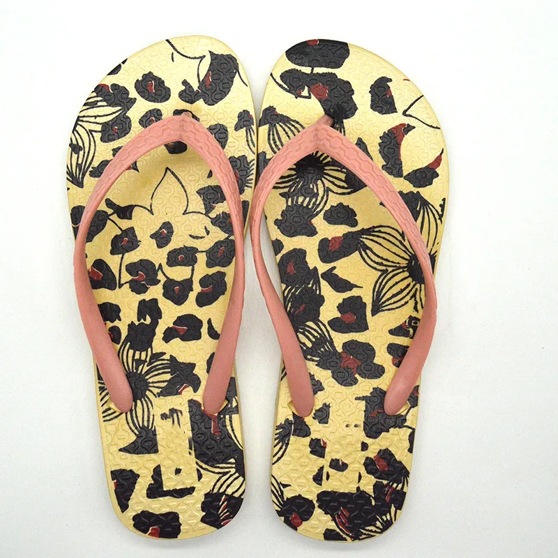 Raffia Design Printing PE Sole Women Slippers Flip Flops Beach