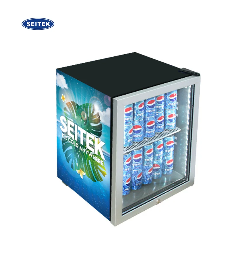 67L Countertop Beverage Cooler with Glass Door For Commercial Use  Mini Bar