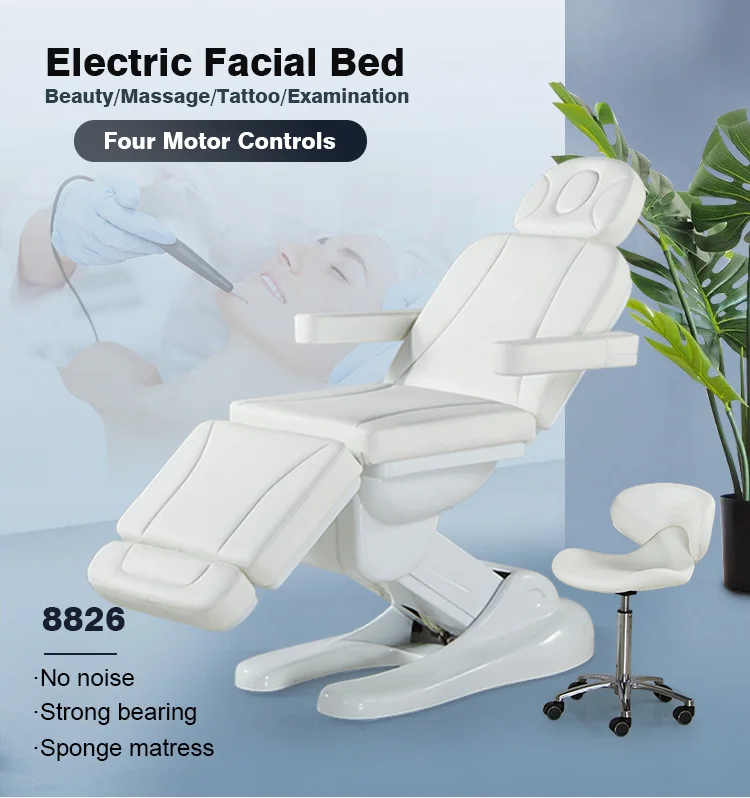 CE Certificate Electric 4 Motor Beauty Supply Salon Furniture Beauty Bed Facial Bed