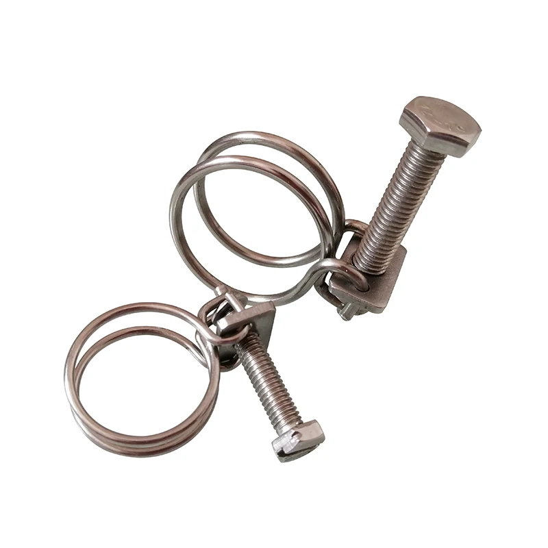 
Double steel wire hose clamp hydraulic hose clamp ss304 wires hose clamp 