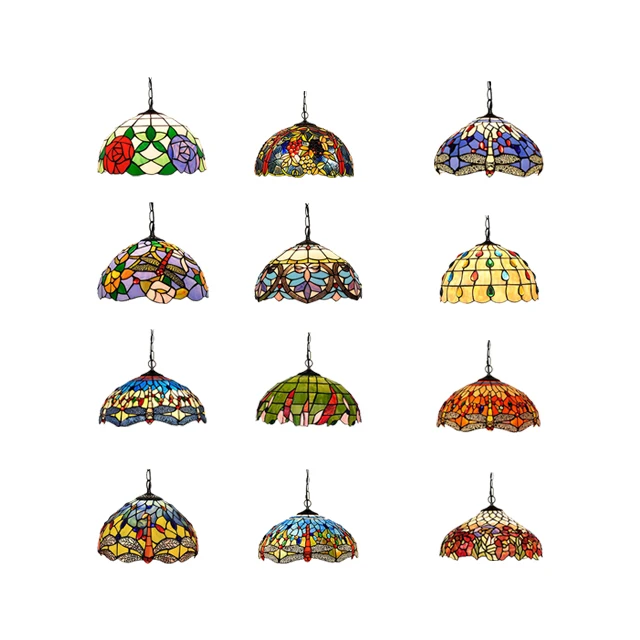 
Bar Bedroom Corridor Stained Glass Chandelier Antique Chandeliers Light Lampadario Lamps Art Tiffany Pendant Lamp 