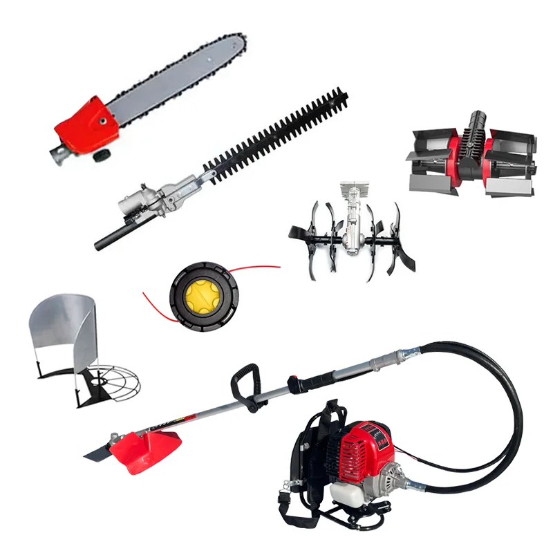 Профессиональный бензиновый 4-тактный рюкзак 31cc Многофункциональный кусторез пилы триммер