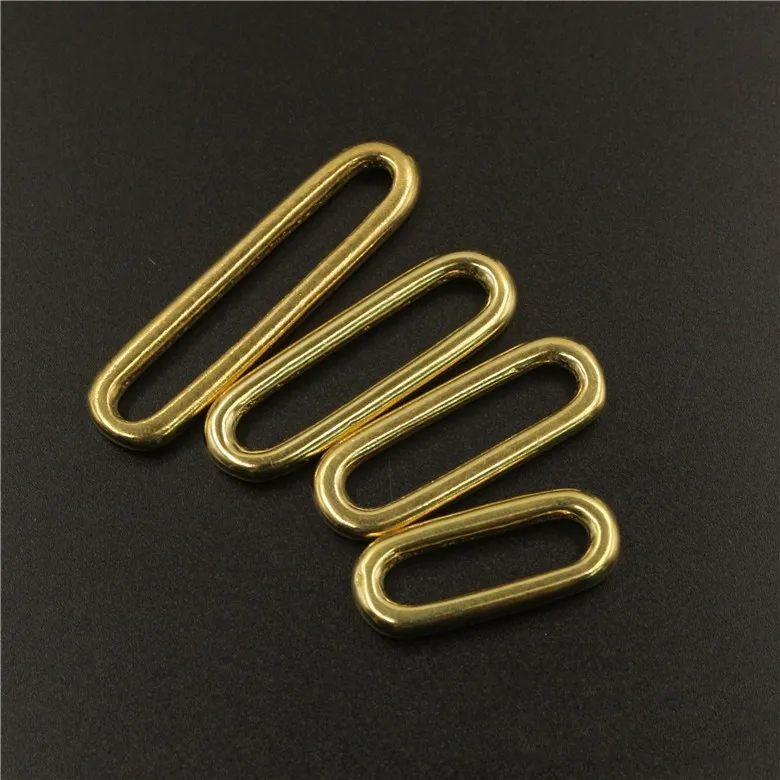Customized Solid Brass Oval Ring Connection Shoes Bags Garment Belt Adjustment Oval Seamless Ring