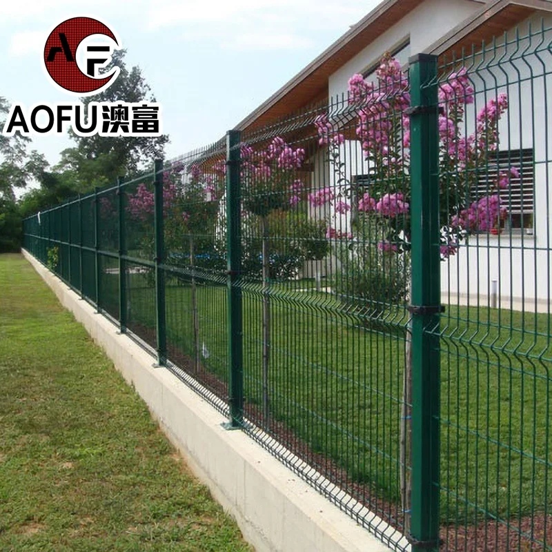 Construction Site Boundary Wall Fencing Black Backyard 3D wire mesh Fencing Panel With Barb