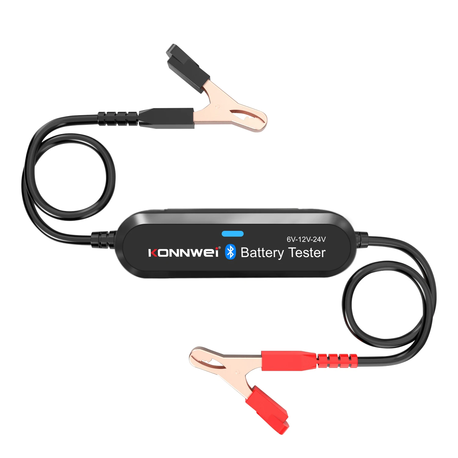 KONNWEI BK200 Car Battery Tester Battery Clip Tester Analyzer Support 6V-12V-24V BLACK AND SILVERY