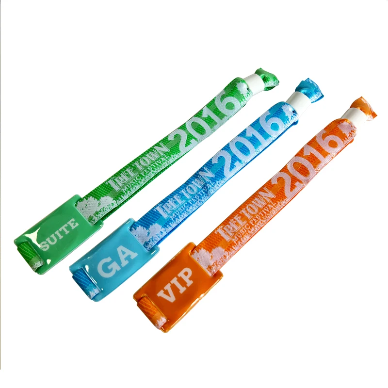 Wholesale Of New Products Silk Screen Printing Custom Designs Single Use Or Reusable Use Uhf RFID Woven Wristband soft PVC Tag
