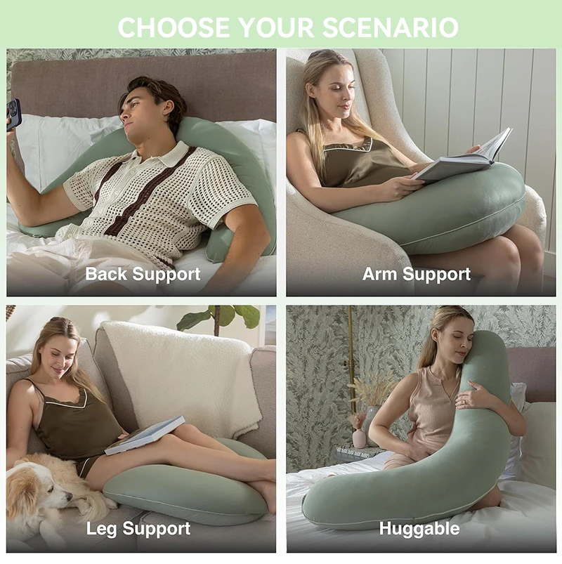 2024 New Pregnancy Pillow Removable Cover Support Cushions Full Body Pregnancy Pillow For Sleeping