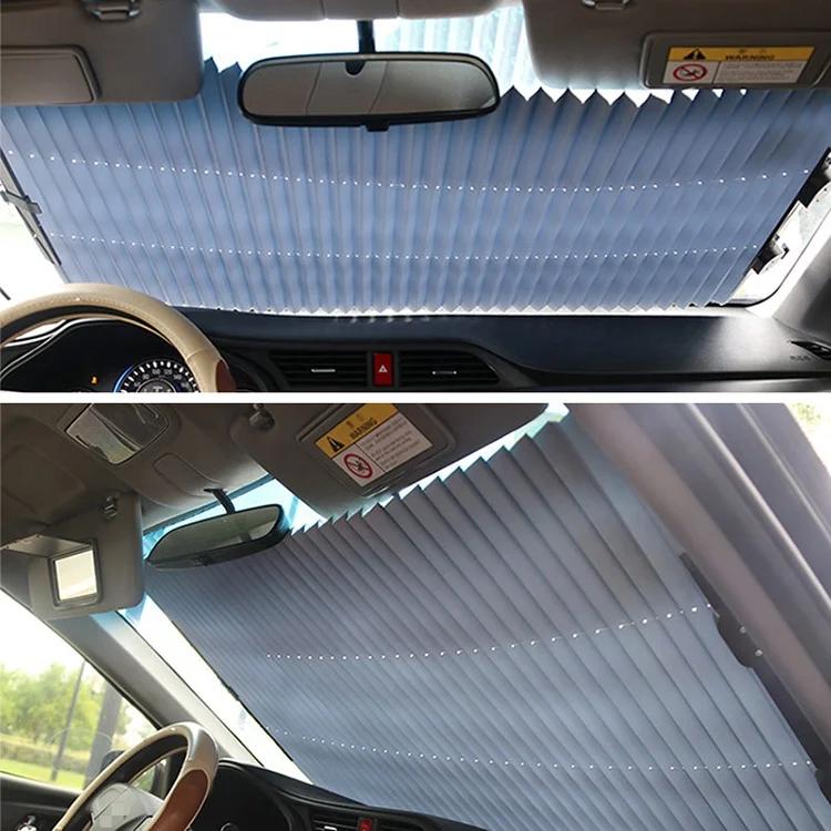 Amazon new product front windshield car sunshade sunscreen insulation automatic retractable blackout curtain