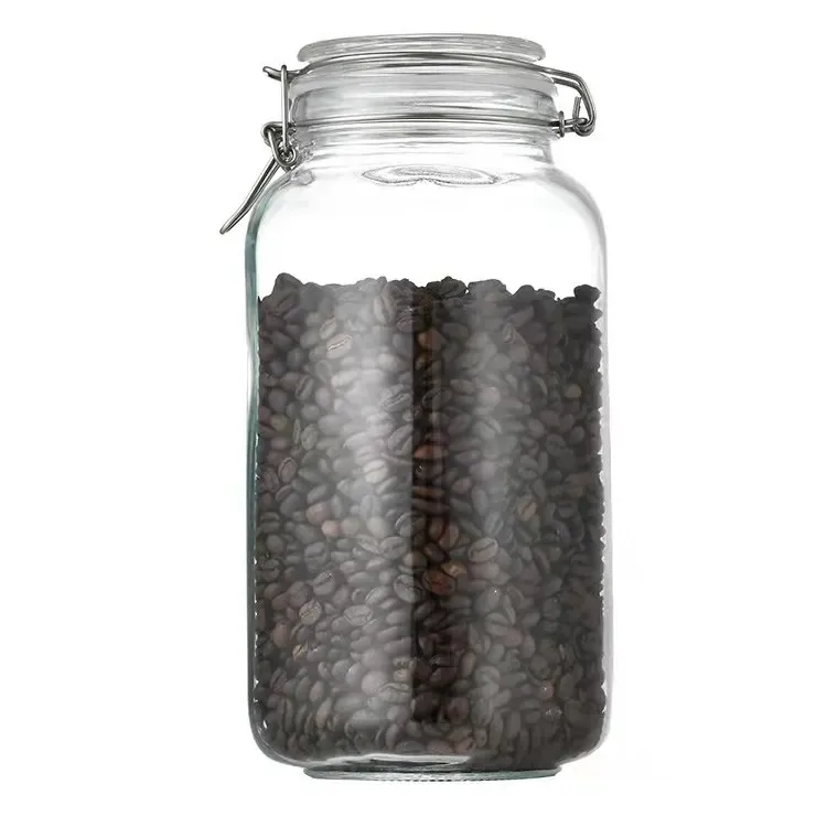 Modern 3L Airtight Glass Canister Storage Jar Set for Food Condiments Beverages School & Wedding Use with Lids