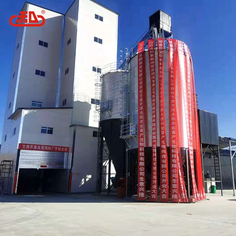 Automatic pellet feed production line 10 ton per hour animal feed plant with silo