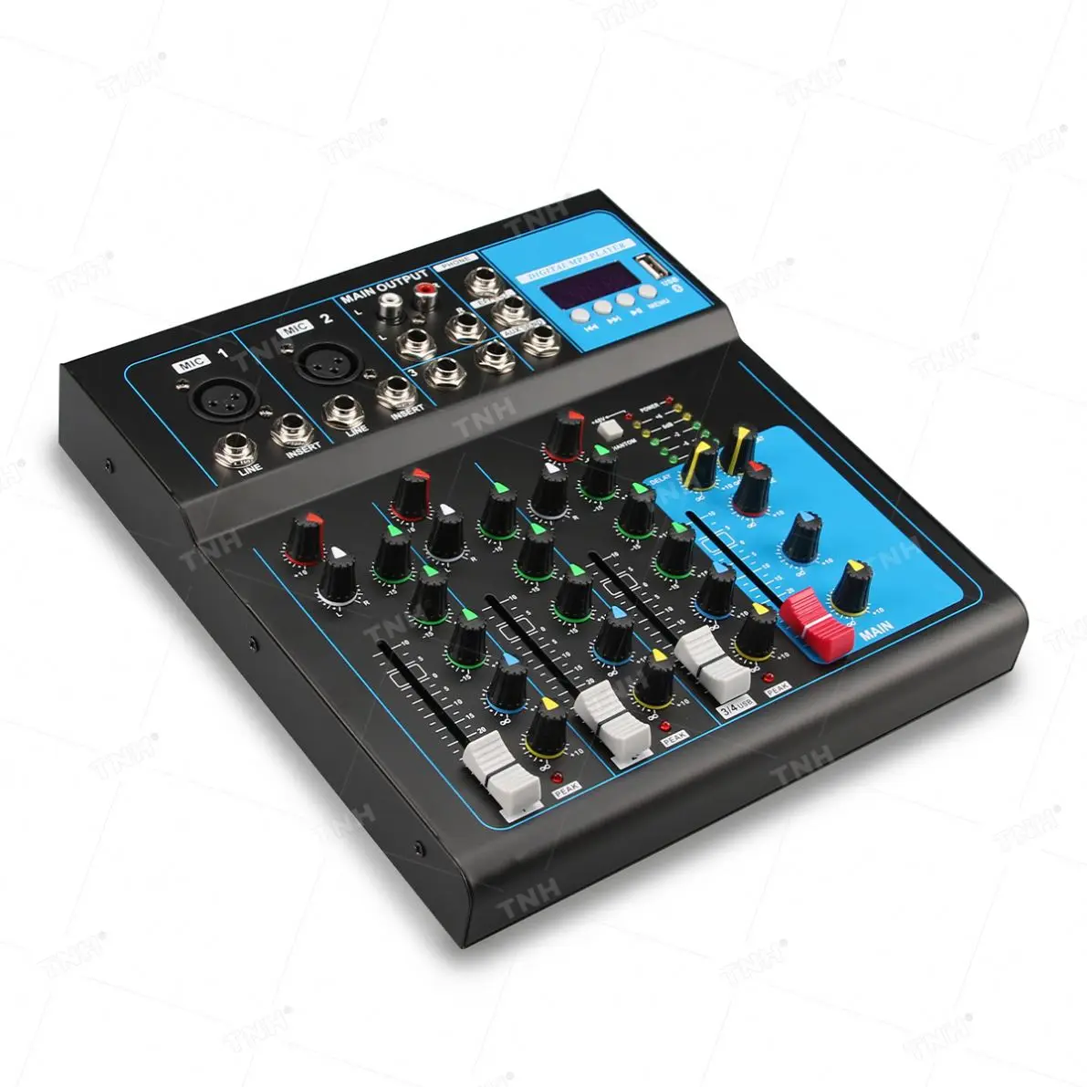 F4 Professional DJ Controller/Audio Console Mixer Digital Audio Sound Card Mixer 4 Channlel Mic/Line Audio Music Console Mixer