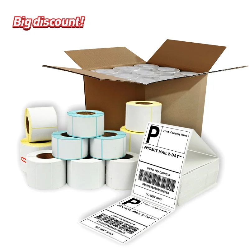 Custom Logo Printing Vinyl Die Cut Sticker Waterproof PET Colored Sheet golden supplier 4x6 thermal direct shipping label