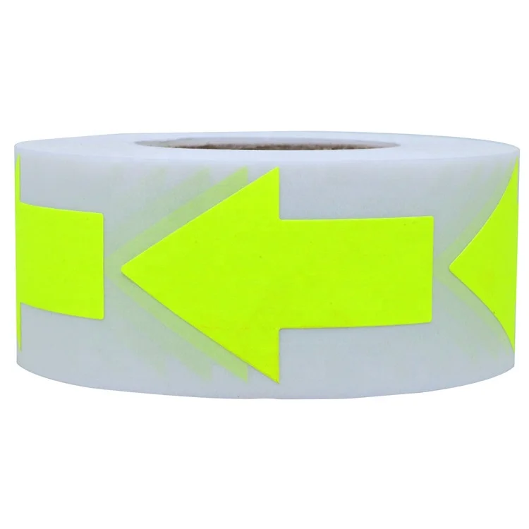 Hybsk Fluorescence Green/red Arrow Stickers Total 500 Labels Per Roll 2 inch labels