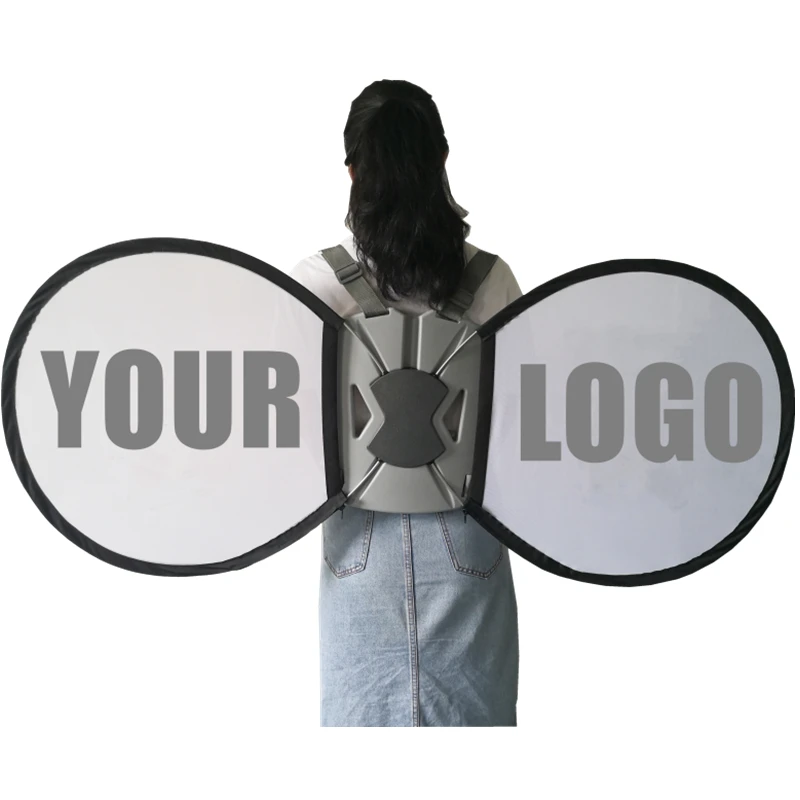 Weihai Wisezone Лидер продаж портативный рекламный рюкзак флаг баннер пчелиное крыло Пользовательский логотип уличный прогулочный держатель флага