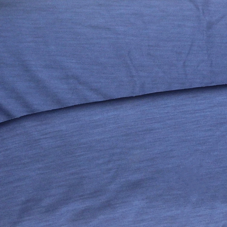 Merino Wool Single Jersey Fabric Knit Weft Wool Cloth Yarn Dyed Mercerize Merino Wool Single Jersey Fabric for T Shirt Garment