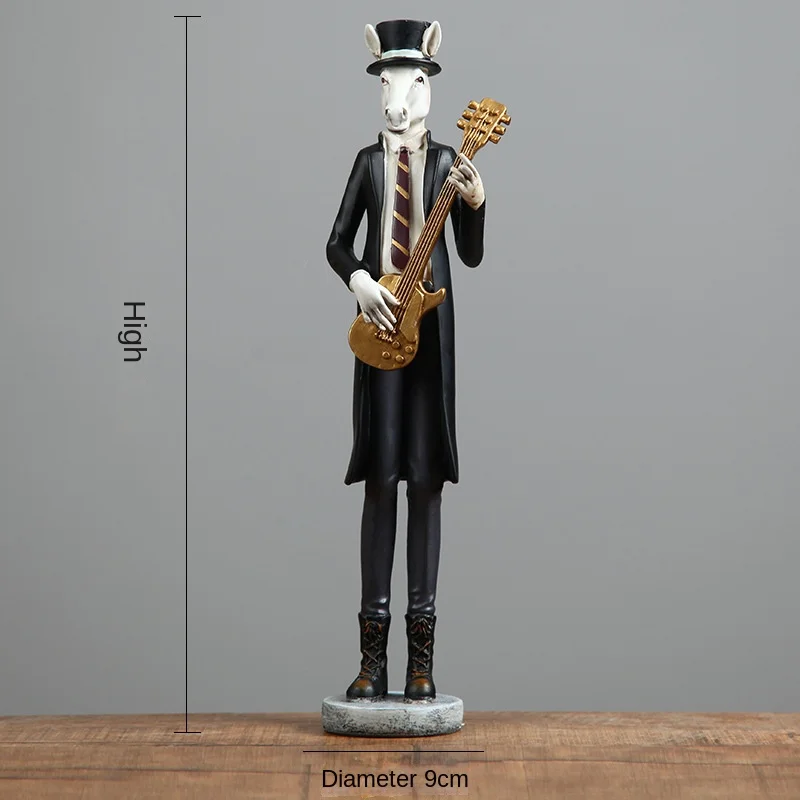 Creative American Animal Band Resin Ornaments Wine Cabinet Decorations for Living Room Wedding Gift Home Decorations Desktop