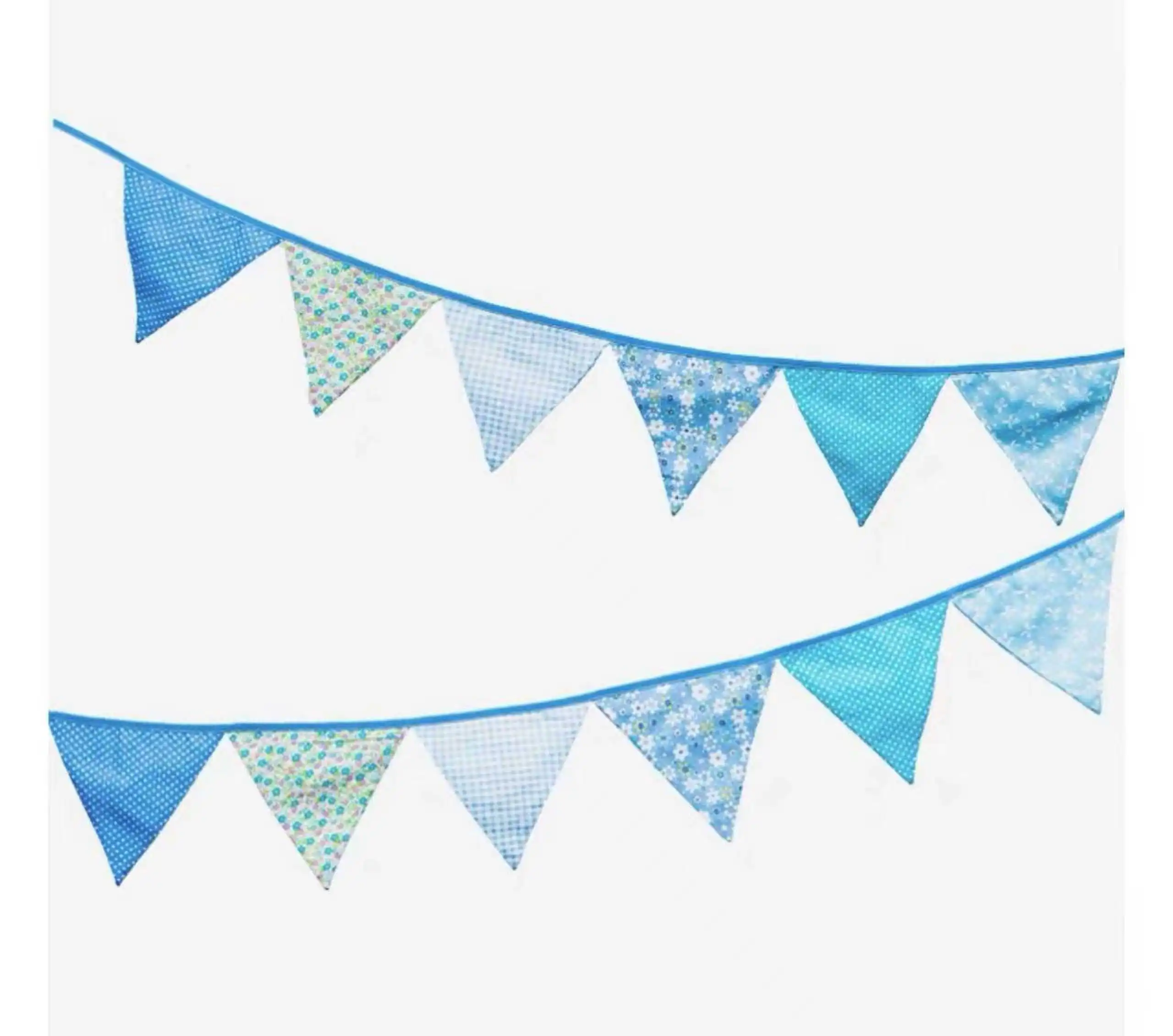Wedding Single Cotton Pennant Birthday String Flag Trending Flower Wave Bunting Flags For Photo Background