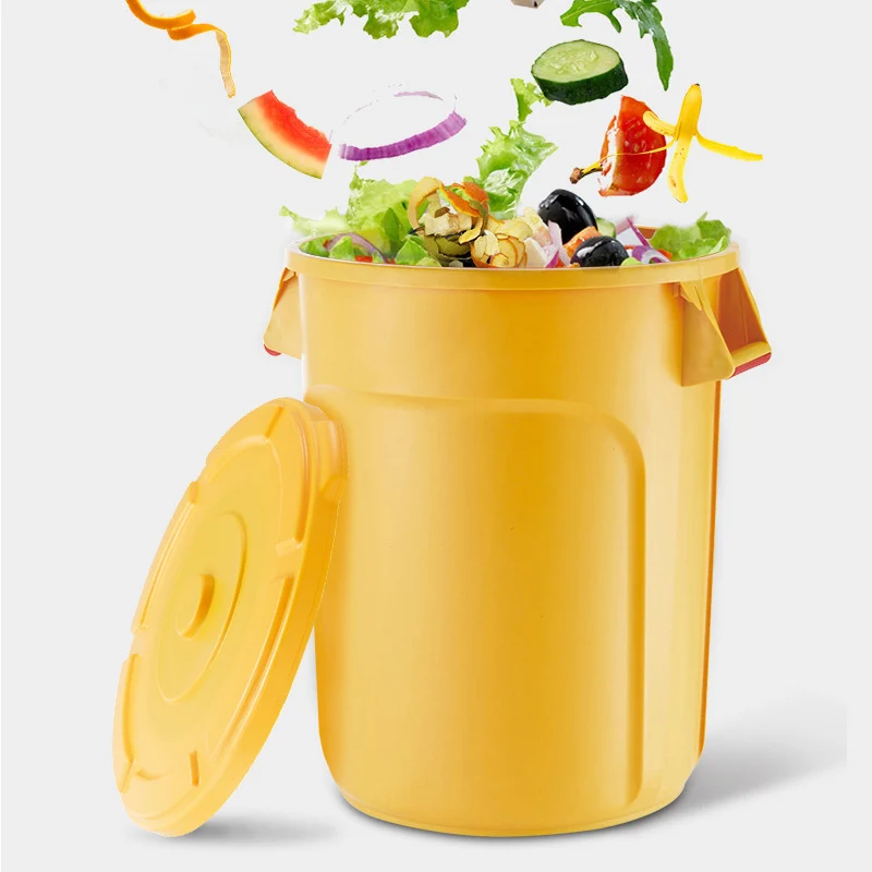 wholesale plastic wheeled recycle waste bin trash can with lid for sale  Round plastic Waste Bins