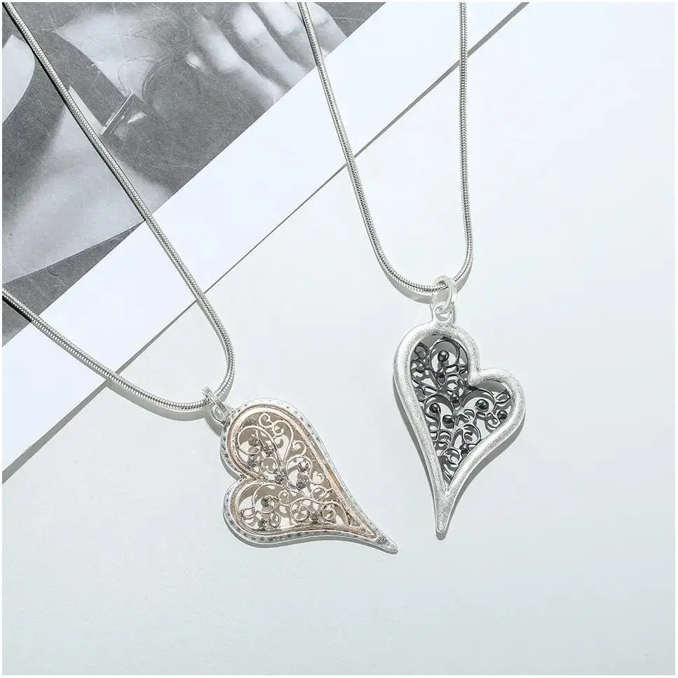 Fashion Jewelry Necklaces 3 Best Friend Heart Non Tarnish  Cuban Wholesale Asian Necklace