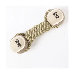 hemp cotton pet dog toy rope tennis ball