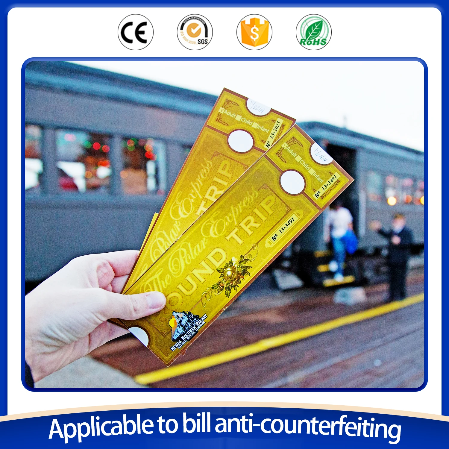 High Quality Uv Security  Paper Customized Anti-counterfeiting  Custom Watermark fiber Thread