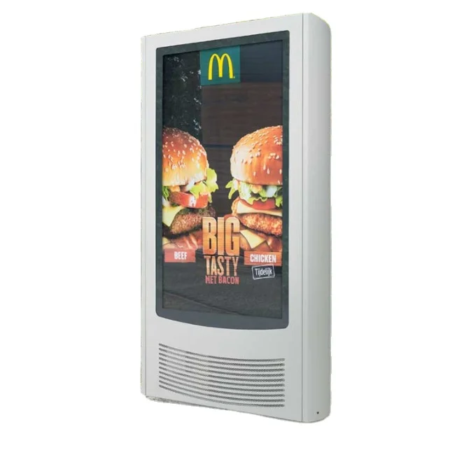 Touched screen outdoor LCD video wall waterproof IP65 digital monitor for advertising post billboards digital totem