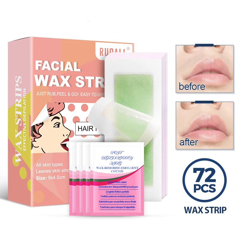Ruoall Home Use Face Waxing Kit Hair Removal Wax strips For Legs Arms Underarm Bikini