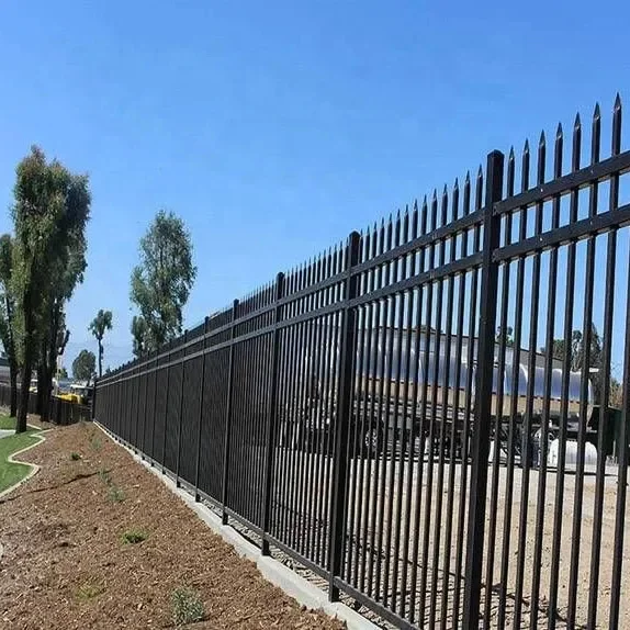 6ft 8ft black powder coated wrought iron metal fencing railings