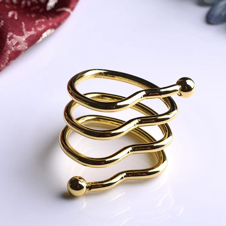 K & B European Light Luxury Kitchen Restaurant Wedding Gold Table Napkin Ring