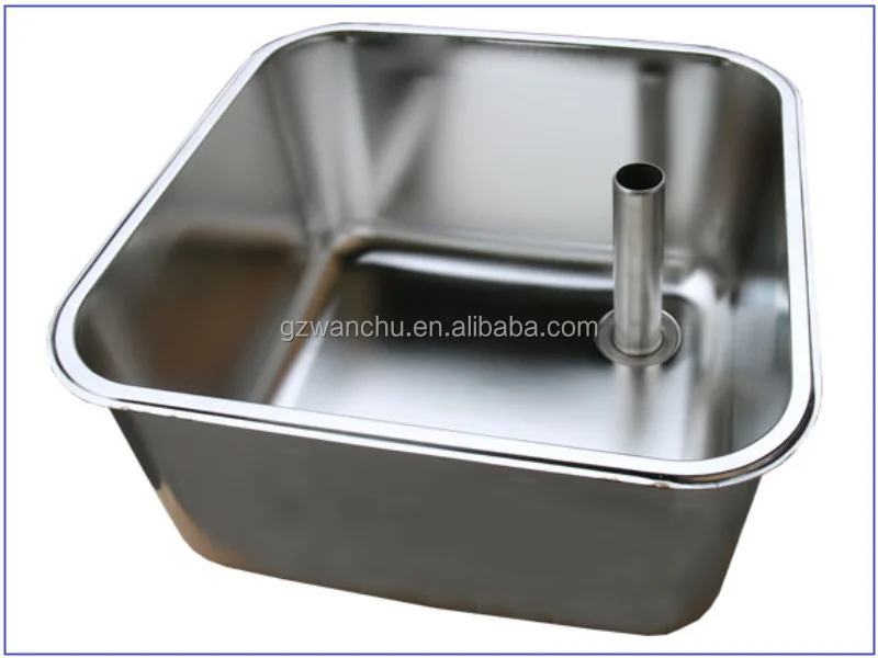 Commercial Kitchen Stainless Steel Fabricated Pressed Sinks Factory Restaurant Supplier SS 201/304 Single Bowl Industrial Sink