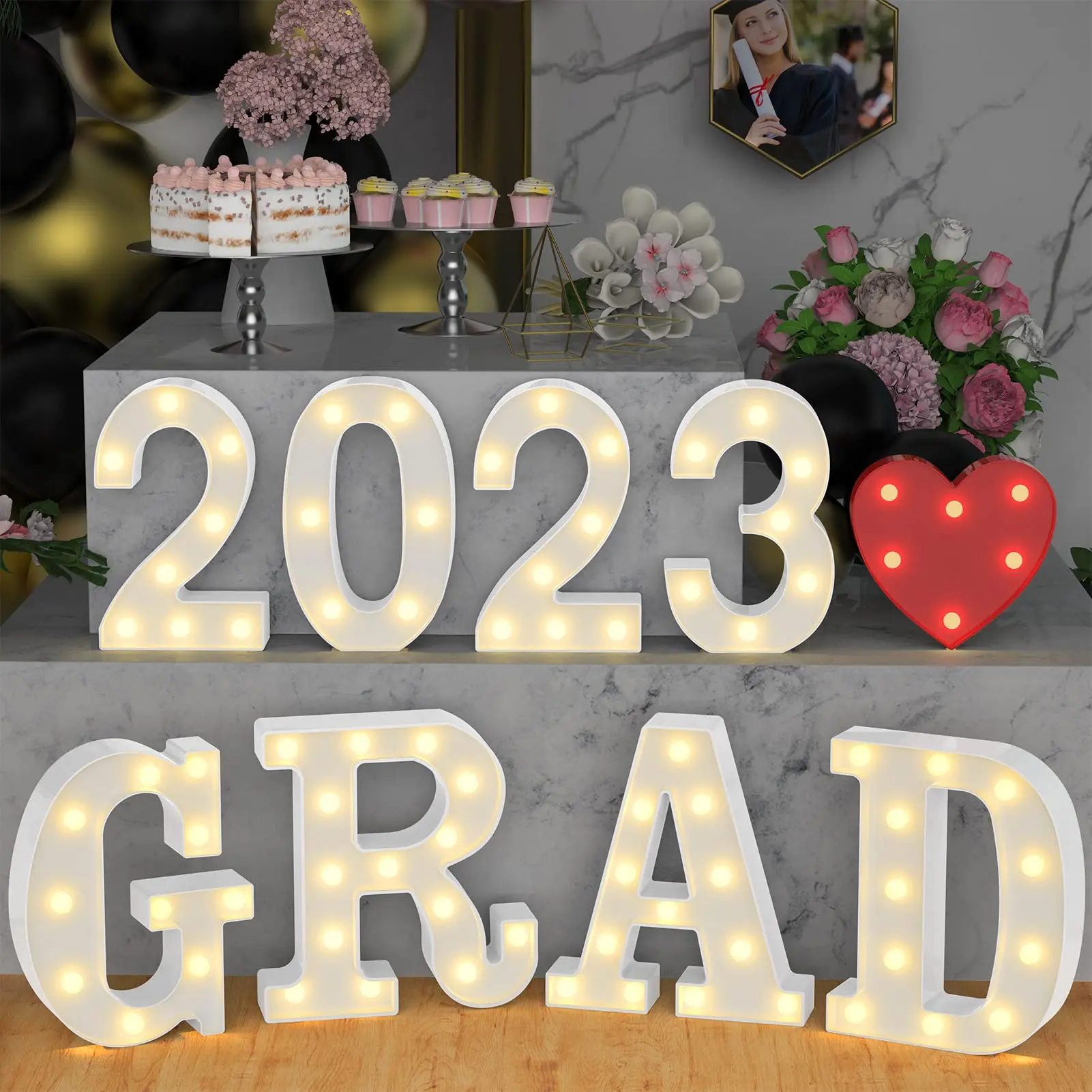 2023 New Style Led Letters Punch marquee neon Led Letter Sign For Graduation Party birthday event decor