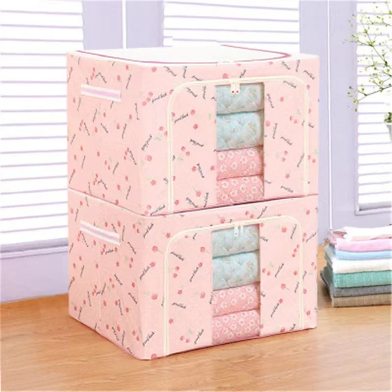 Clothing storage bag Foldable storage bin Closet storage bag with reinforced handle Sturdy fabric for sweater jackets