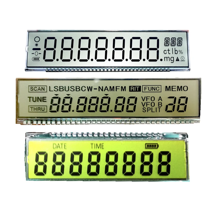 Customized Strip Single Line 16 8 9 Digit 7 Segment LCD Display Module Long Custom Shaped LCD Screen For Meter